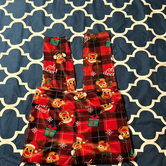 Like New Plush Reindeer Leggings xl juniors - Picture 3 of 4